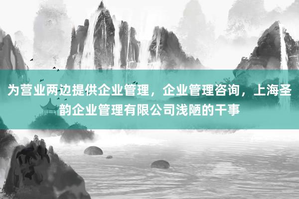 为营业两边提供企业管理，企业管理咨询，上海圣韵企业管理有限公司浅陋的干事